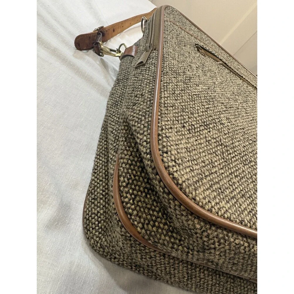 Vintage Hartmann Messenger Bag Leather and Tweed Buckle Shoulder Strap
